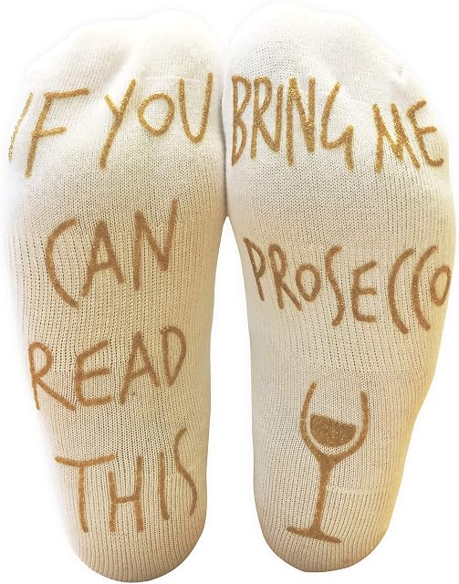 'If You Can Read This Bring Me Prosecco' Funny Ankle Socks - Perfect Wine Lover Gift for women