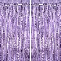 Vista 15 de Paquete de 2 cortinas de flecos morados, cortinas de flecos de papel de aluminio, serpentinas de puerta para cumpleaños, boda, despedida de soltera