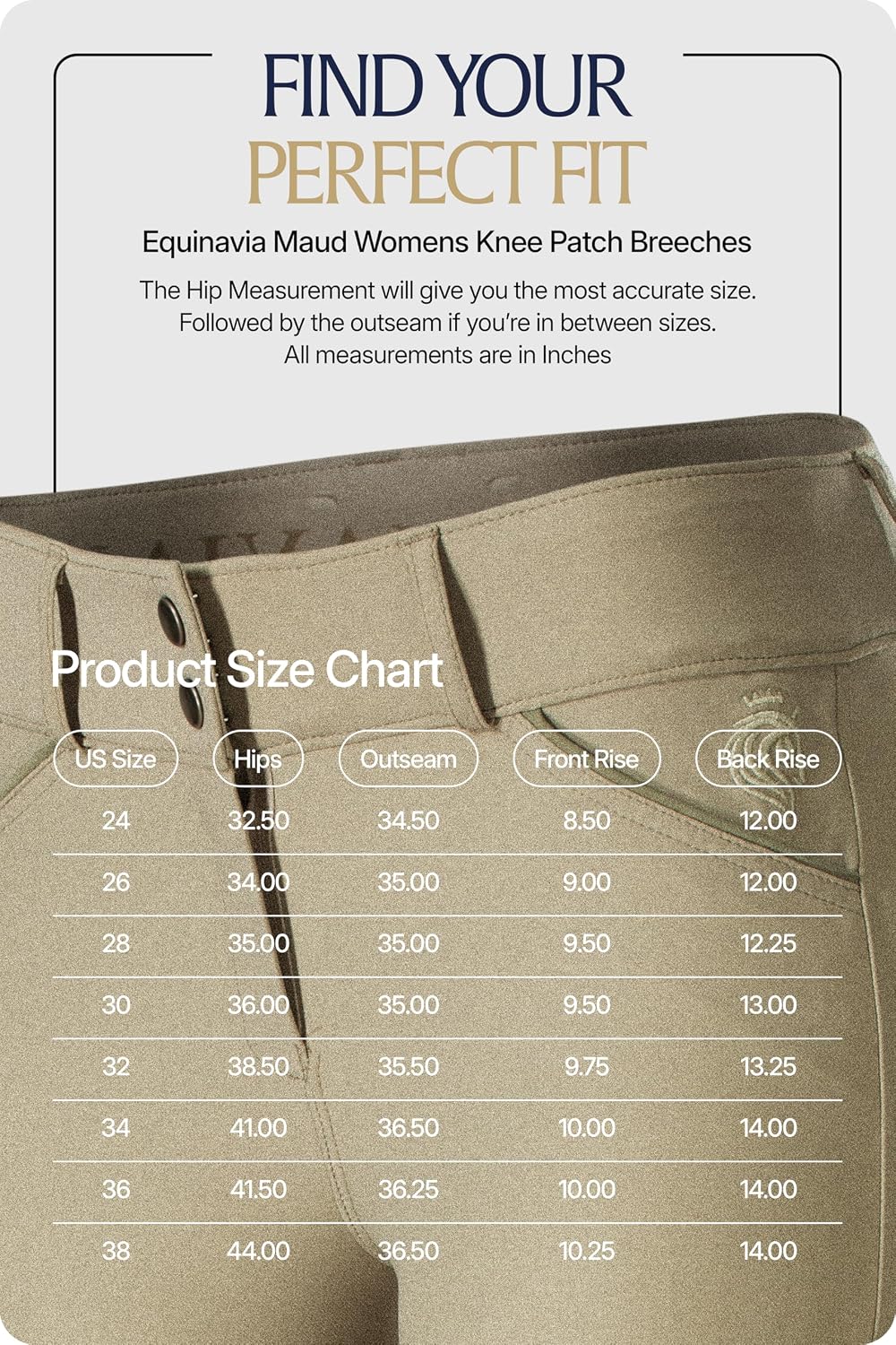 Equinavia Maud Womens Mid Rise Silicone Knee Patch Breeches