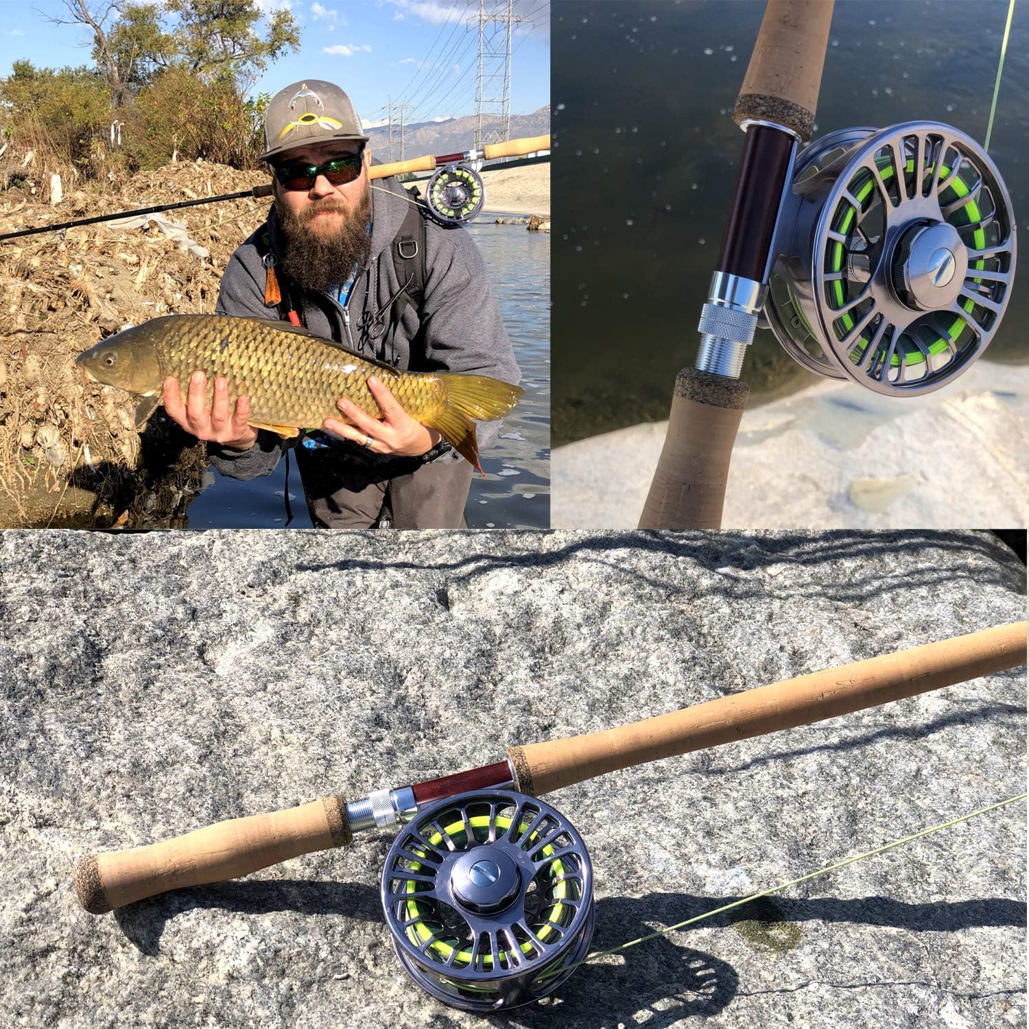 Riverruns Fly Fishing Reel Super Light CNC Machined Second Generation Sealed Carbon Disc Super Larger Arbor 3/5, 5/7, 7/9 Ideal Both Fresh Water & Saltwater Fly Fishing