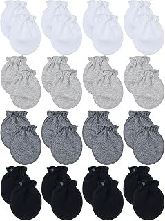 16 Pairs Newborn Baby Cotton Mittens No Scratch Gloves Unisex Newborn Mittens for baby Boys Girls 0-6 Months
