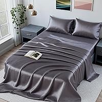 Vista 21 de Colorado Home Co SUNDAYSILKS Sábanas 100% seda de morera 4 sábanas de seda de morera tamaño King Suave y duradera Juego de sábanas de seda