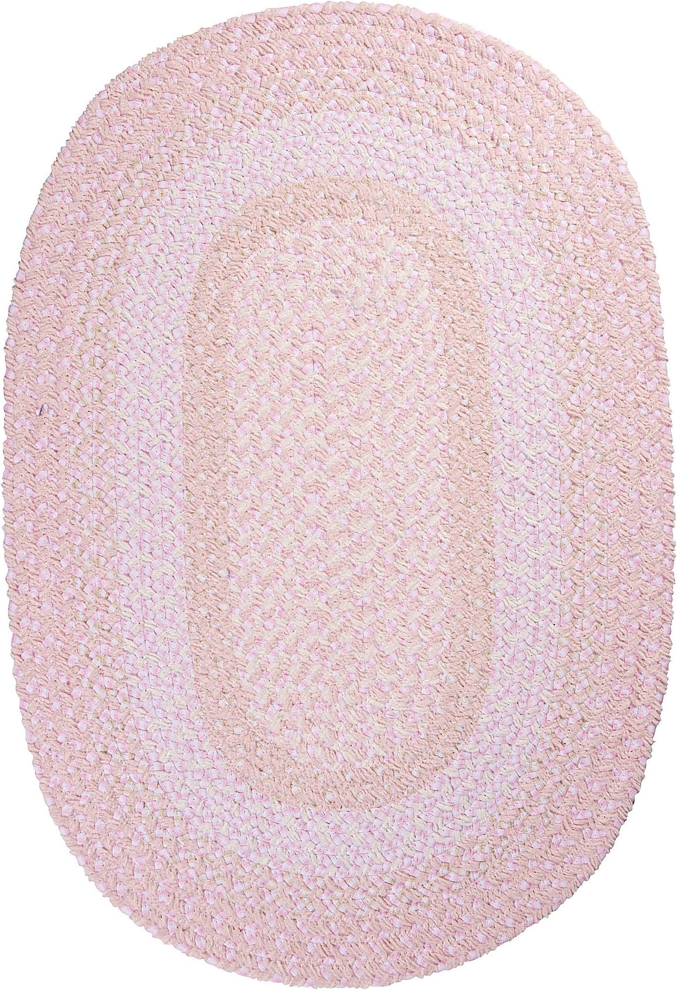 Colonial Mills Blokburst Polypropylene Braided Rug, 4-Feet by 6-Feet, Blush Pink
