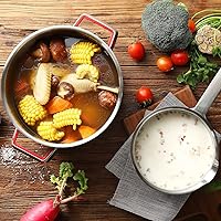 Vista 7 de NANFANG BROTHERS Olla de acero inoxidable de 5 cuartos de galón con tapa de vidrio, olla antiadherente de núcleo de cobre de grado alimenticio 316