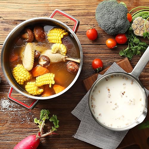 Miniatura 9 de NANFANG BROTHERS Olla de acero inoxidable de 3 cuartos de galón con tapa de vidrio, olla antiadherente de núcleo de cobre de grado alimenticio 316,