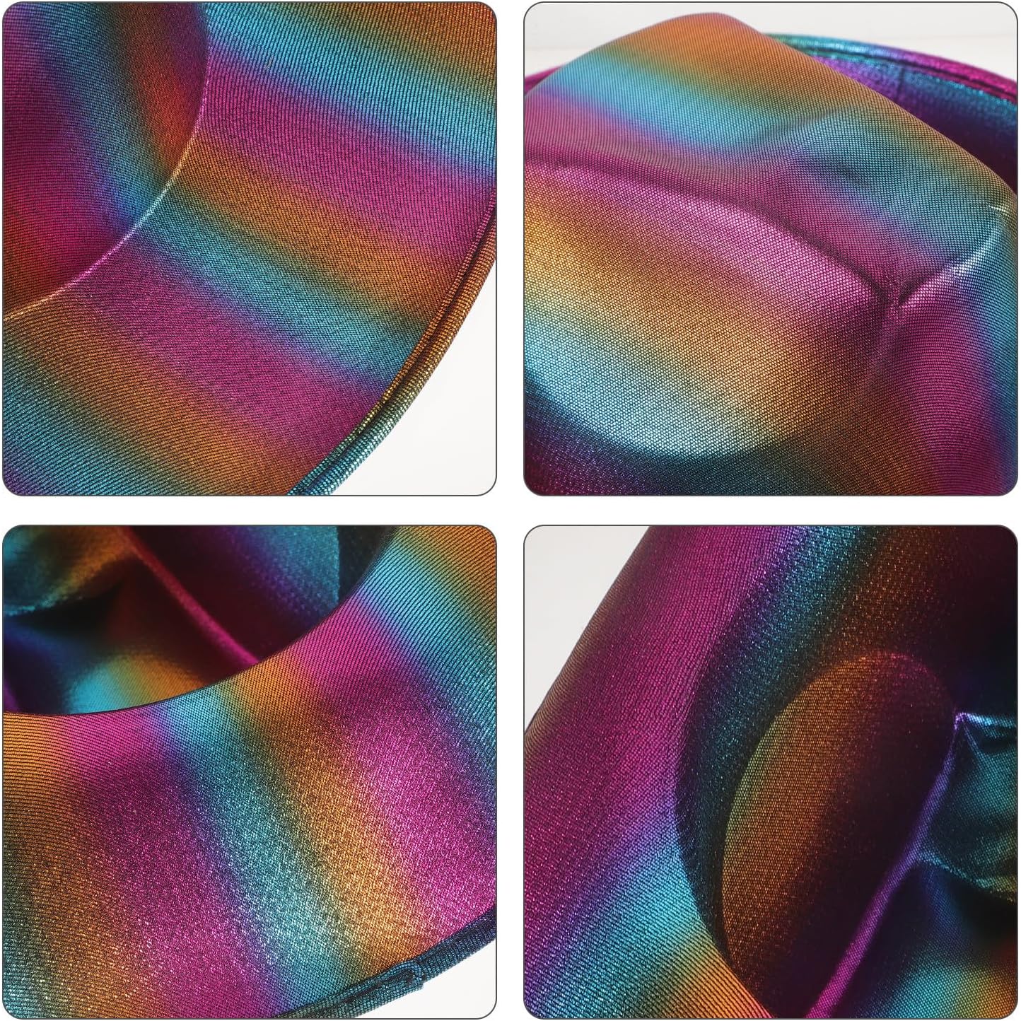 VOSAREA Rainbow Color Cowboy Hat Adjustable Back Strap Comfortable Cloth Party Hat for Halloween and Performances Creative and Fashionable for Men and Women