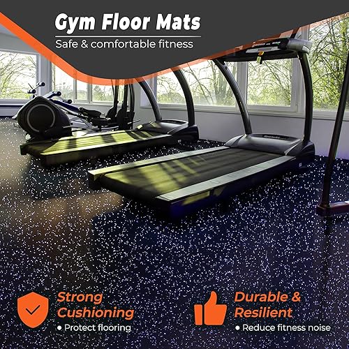 Miniatura 4 de SUPERJARE 12 alfombrillas de goma de 0.4 pulgadas de grosor, 48 pies cuadrados, tapetes de espuma EVA de alta densidad con parte superior de goma,