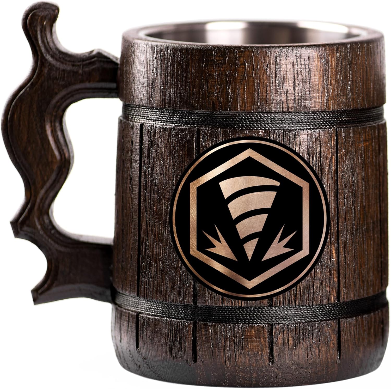 Deep Rock Galactic Driller Beer Mug, DRG Personalized Stein, Wooden Tankard