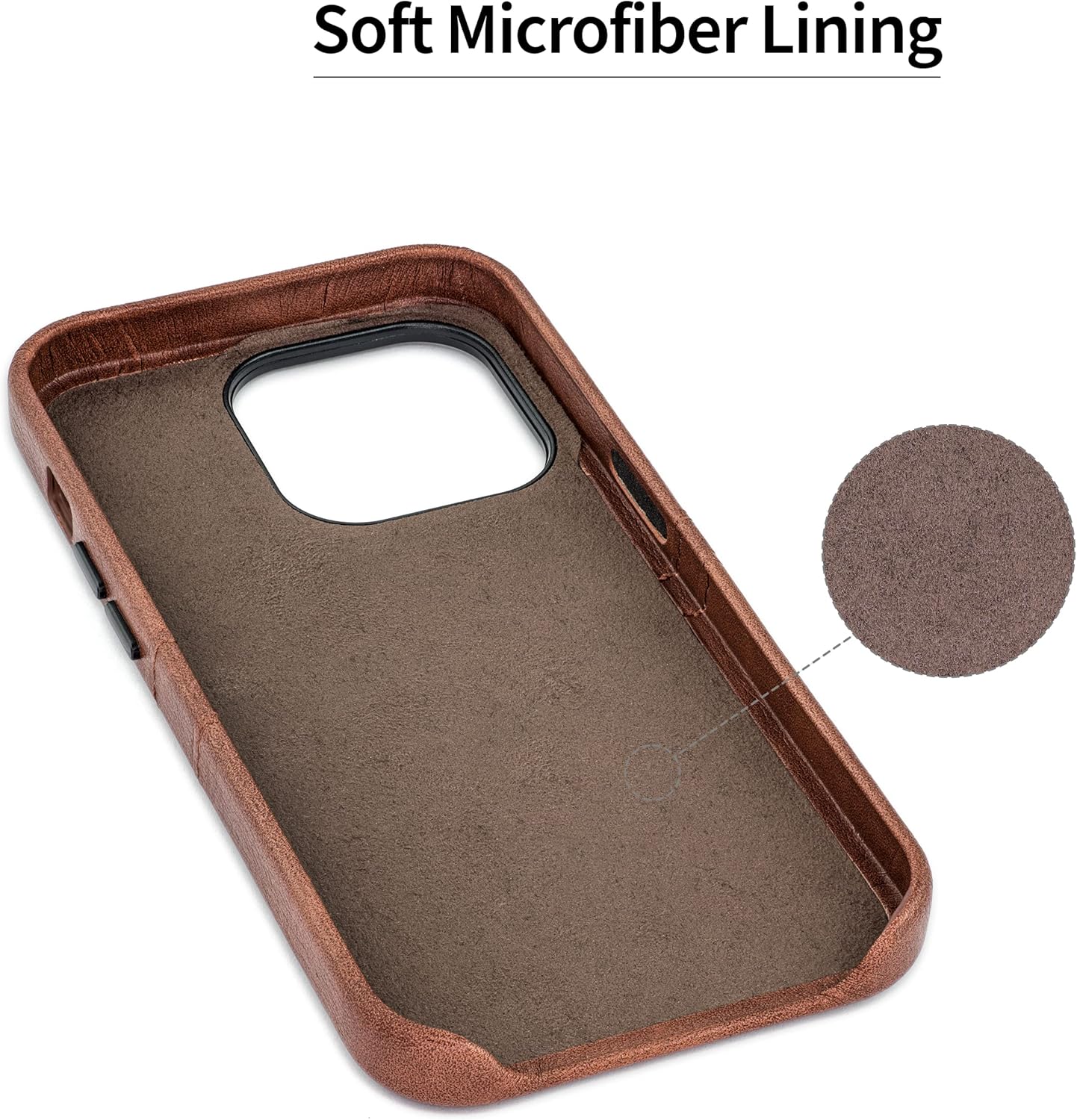 Dockem Card Case for iPhone 14 Pro with Built-in Metal Plate for Magnetic Mounting & 2 Pockets: Exec M2 Premium Synthetic Leather Wallet Case (iPhone 14 Pro, Brown) - Image 6