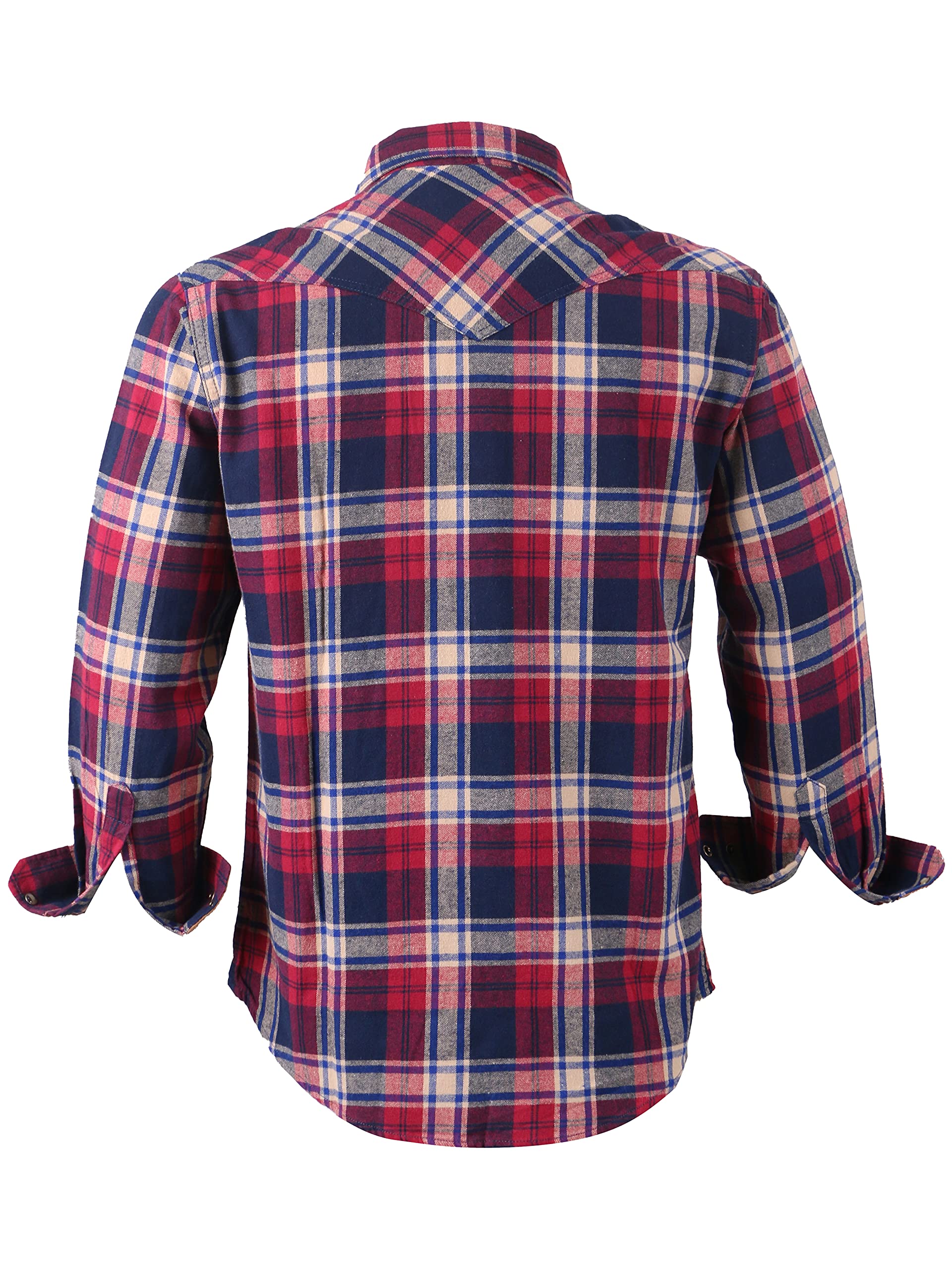 COEVALS CLUB Chemise de travail décontractée en flanelle pour homme, Kaki/bleu/pourpre #7, Taille L
