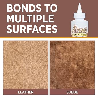 Aleene's Leather & Suede Glue, Adhesive For Crafts, Embellishments, Light Repairs, Leather Projects 4 fl oz