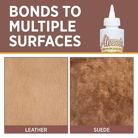 Aleene's Leather & Suede Glue, Adhesive For Crafts, Embellishments, Light Repairs, Leather Projects 4 fl oz