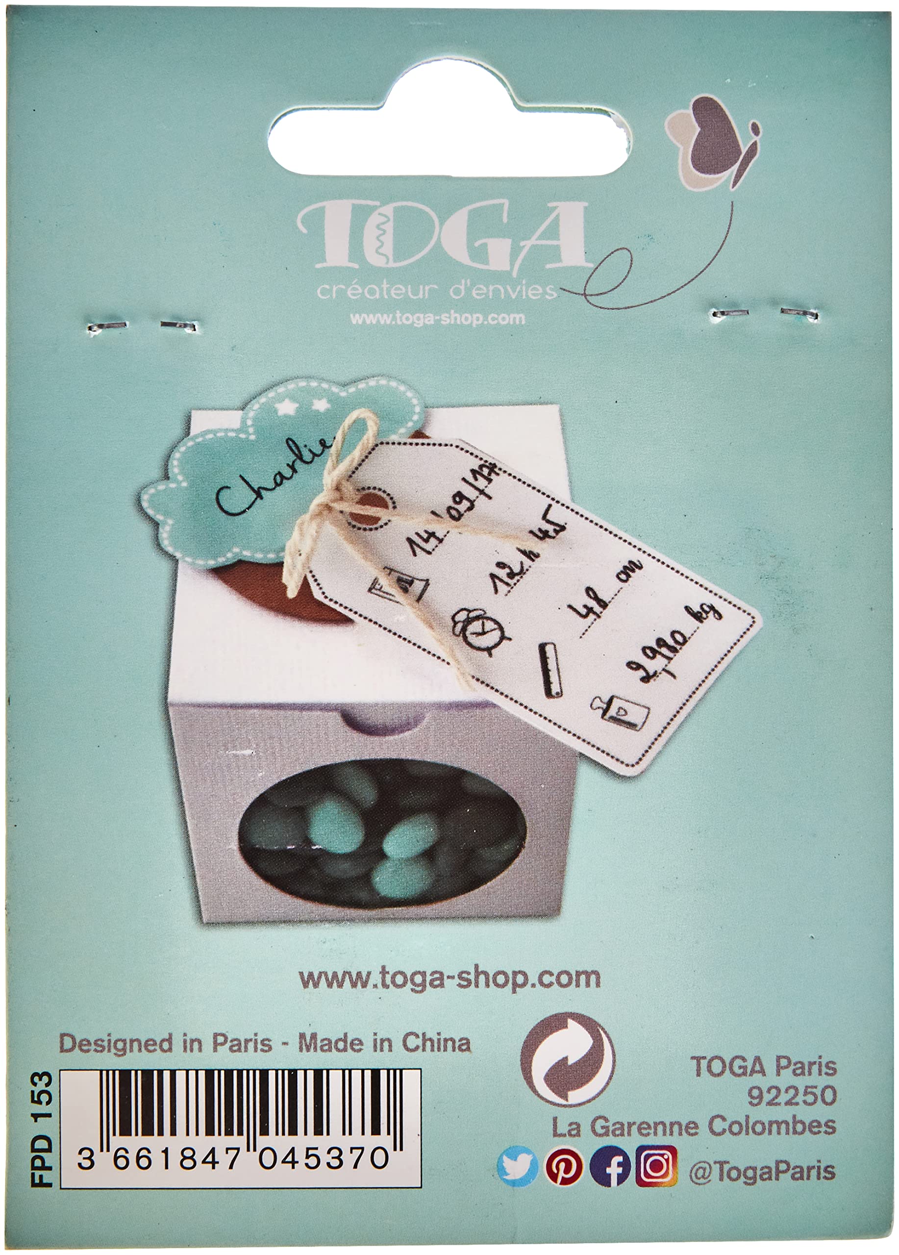 Toga naissance - Leonard & Josephine Lot de Formes Découpées Dies-Cuts, Autre, Blanc, 3.x 6 x 0.1 cm