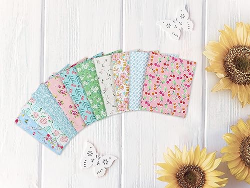 Vista 30 de Craftido -25 opciones: paquetes de tela de acolchado 100% algodón, 10 cuartos gruesos de 18 x 21 pulgadas, peso mediano de 5.2 onzas