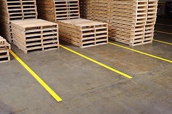 Brady-Y65247 Vinyl Aisle Marking Tape - Yellow, Abrasion Resistant Tape - 2 Width, 36 yards