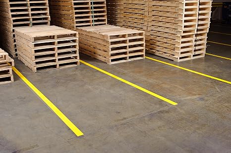 Brady-Y65247 Vinyl Aisle Marking Tape - Yellow, Abrasion Resistant Tape - 2 Width, 36 yards