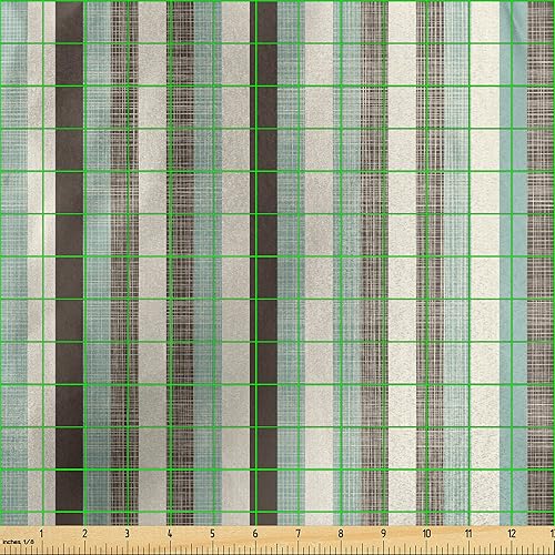 Miniatura 3 de Ambesonne The Yard - Tela retro con textura de rayas verticales clásicas, imagen a la antigua, tela de satén decorativa para textiles para el hogar