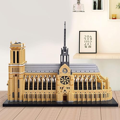 Miniatura 4 de Juego de bloques de construcción de arquitectura famosa mundial, Notre Dame de París, 7380 piezas, kit de modelo grande creativo para adultos o