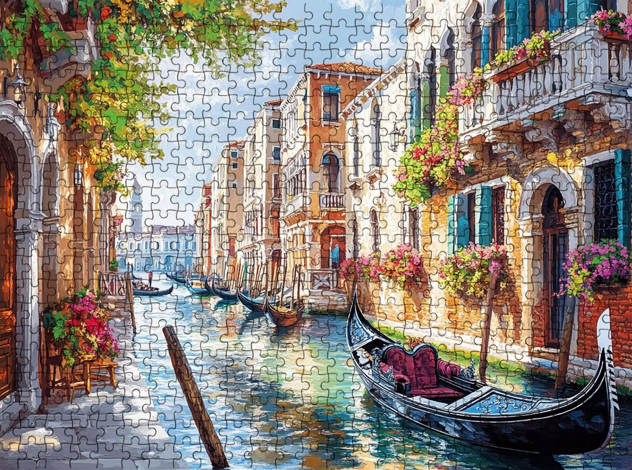 Barca piccola città Puzzle 1000 Pezzi per Adulti, Puzzle in Legno - Collezione Classica con Poster Incluso - Sfida di Concentrazione e Passatempo Antistress, Gioco per Famiglia, 75 x 50 cm f0-109