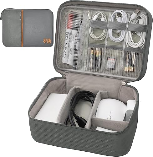 Miniatura 12 de Organizador Electrónico, Funda Organizadora de Cables de Viaje, Bolsas Organizadoras de Cables Portátiles, Estuche de Almacenamiento de Accesorios