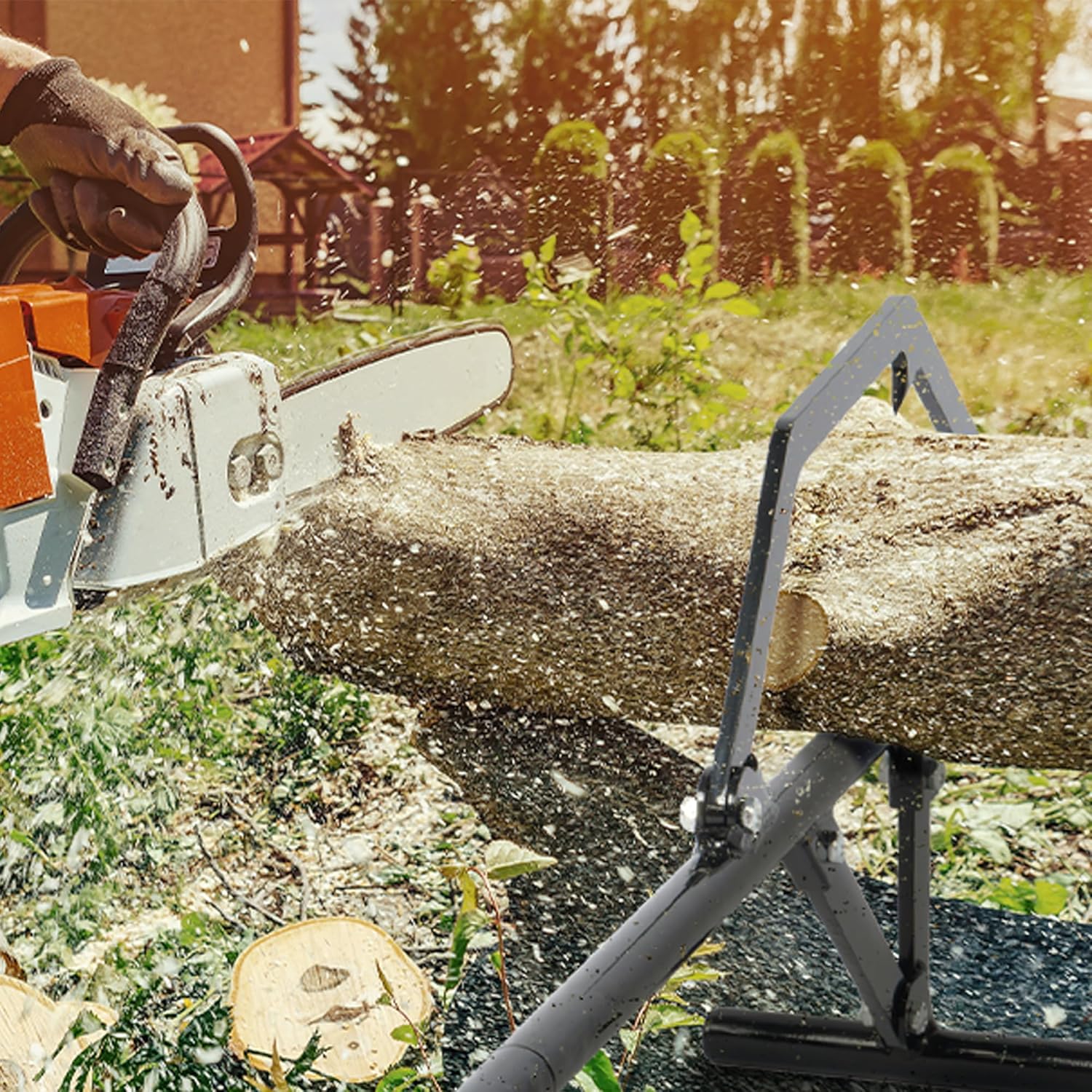 Timberjack Log Roller Lifter Adjustable Log Cant Hook Heavy Duty Steel Log Jack Logging Tool for Rolling and Raising Logs Up to 25" in Diameter