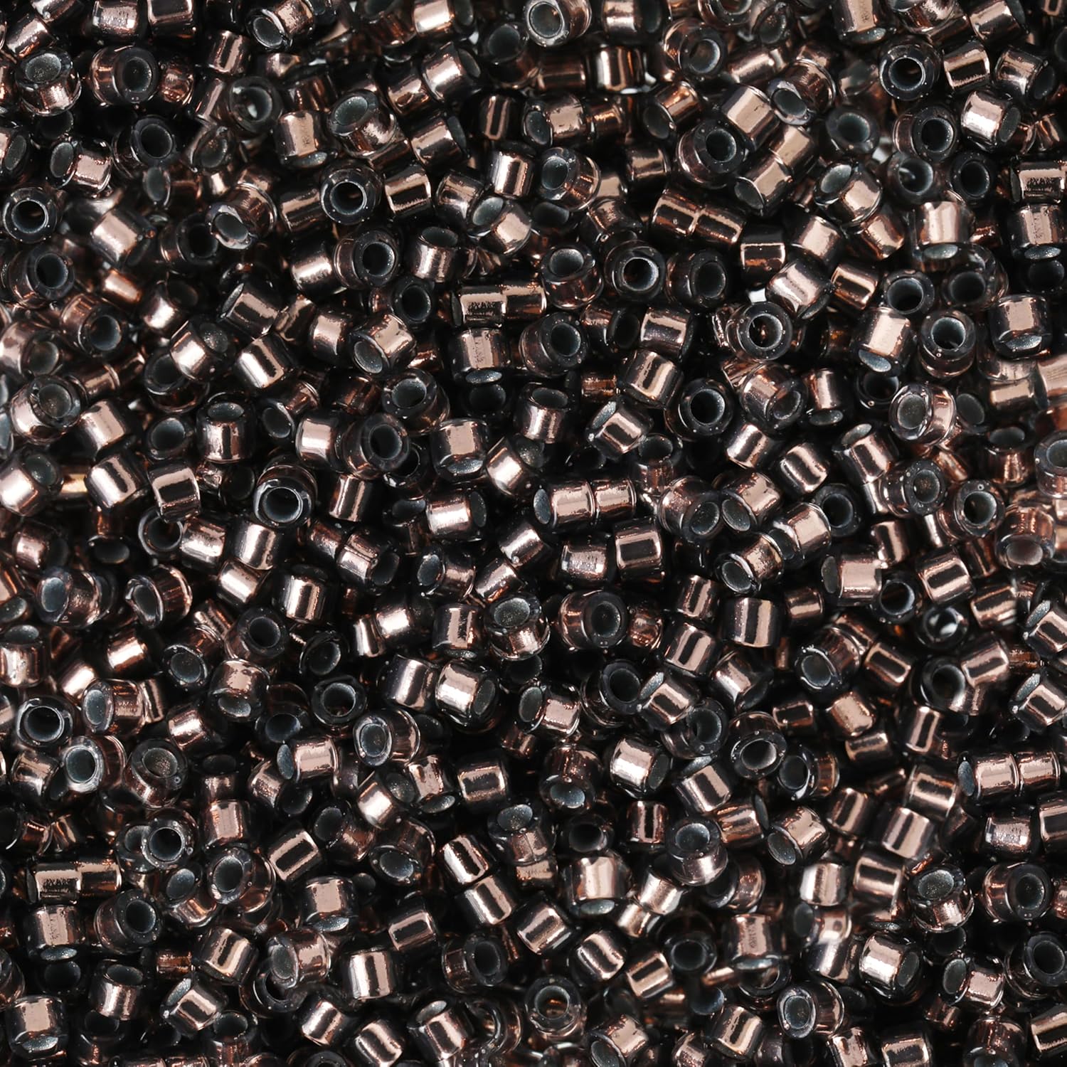 Miyuki Delica Seed Beads – Size 11/0 (1.6 mm), DB0184, Transp. Copper-Lined Grey, 7.2 g, Approx. 1440 Beads, Made in Japan - Image 2
