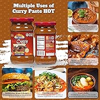 Vista 3 de Pasta de curry Rani CALIENTE (pasta de especias) tarro de vidrio de 10.5 onzas (10.58 oz) ~ Sin colores Totalmente natural Sin OMG Kosher