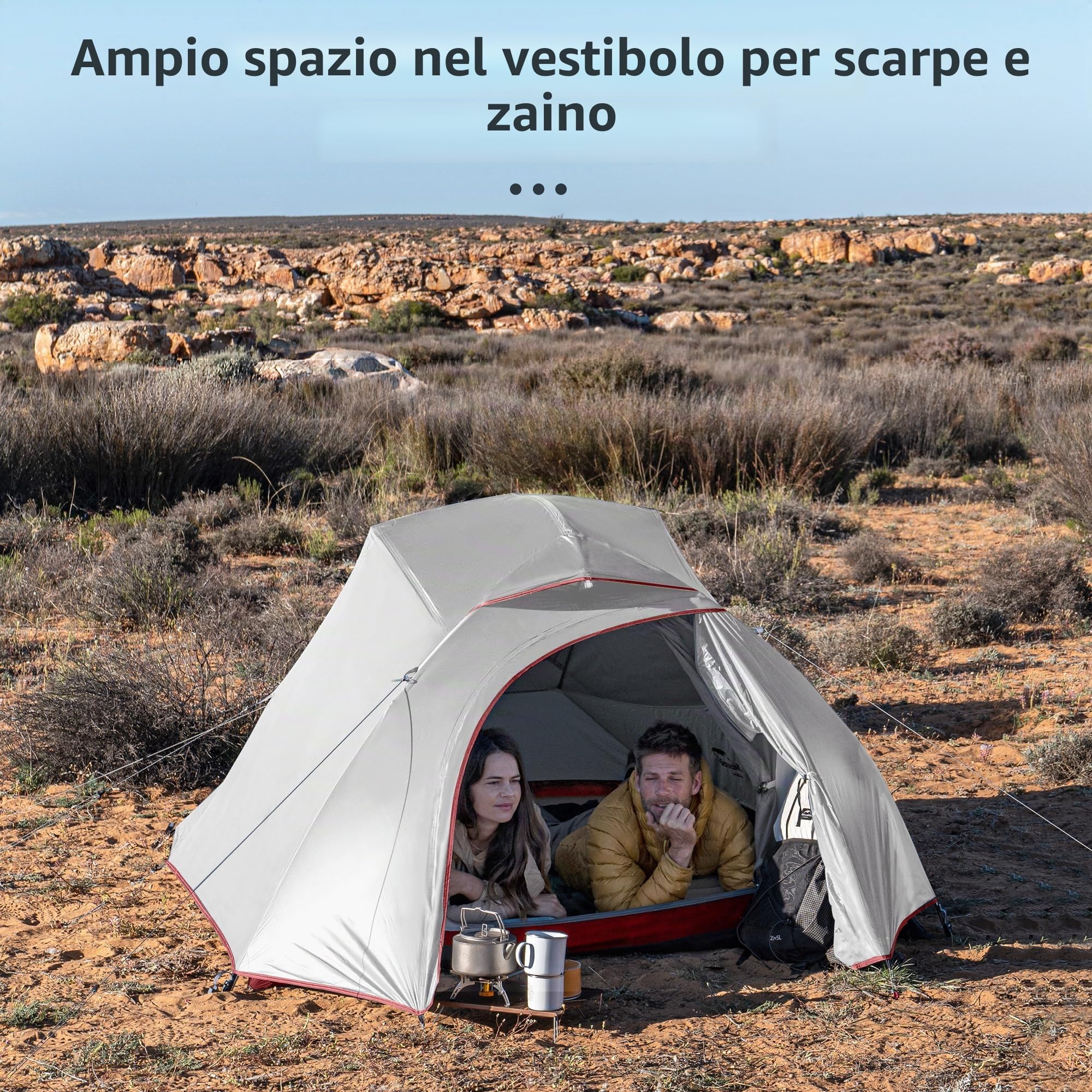 Naturehike cloud-up Ultralight 3 persona tenda impermeabile Double-Layer camping campeggio (20D Grigio)