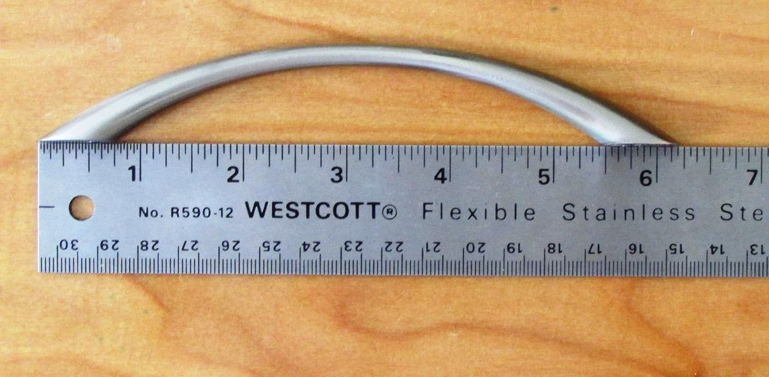 6" Overall Length Satin Nickel Kitchen Cabinet Dresser Drawer Handle Pull Hardware, 128mm (5") Hole Centers, 03SN128, 25 Pack