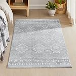 SONGMICS HOME Area Rug, 3x5 ft Rug for Bedroom, Non-Slip Carpet, Home Decor, for Living Room, Machine Washable, Boho Style, Ink Black UTAR021B01