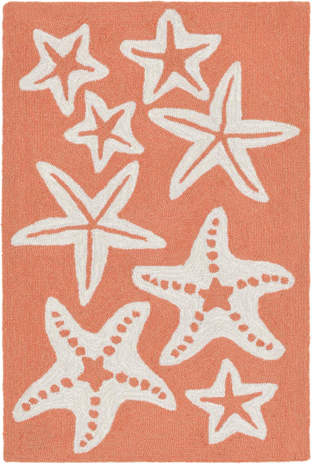Liora Manne Capri Indoor Outdoor Rug - Nautical, Coastal Beach Theme, Tropical Décor, Comfortable & Durable, UV Stabilized, Stain Resistant Rug, Starfish, Coral, 1'8" x 2' 6"