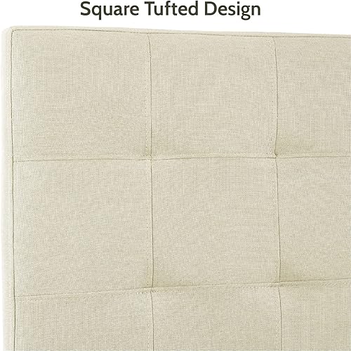 Miniatura 7 de Jessenia - Cabecera capitonada tapizada para cama tamaño Queen, 12 posiciones ajustables, cabecera para montar en la pared, cabecera de tela de