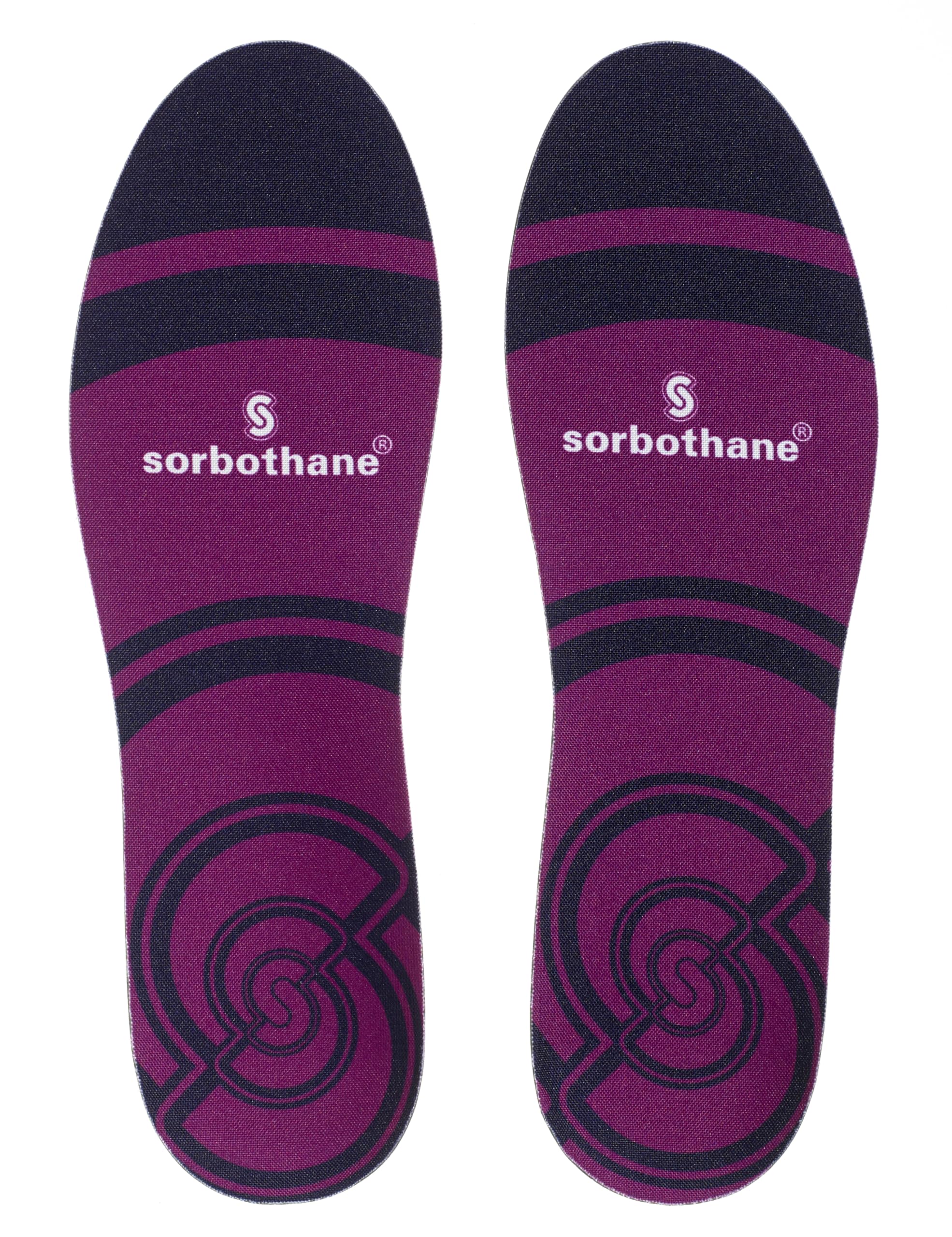 SORBOTHANE Crush N Step Comfort wkładki dla mężczyzn i kobiet, rozmiar 10, poduszka amortyzująca, wkładki redukujące uderzenia na zapalenie powięzi podeszwy, podparcie pięty i ból kostki