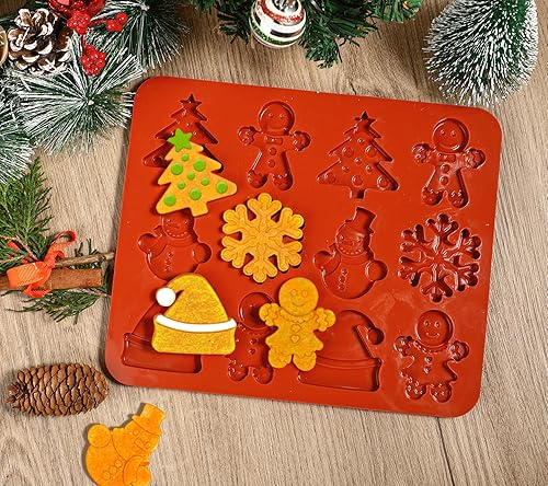 Miniatura 2 de Kamehame Moldes de galletas de Navidad, 2 moldes de silicona para galletas de Navidad, molde para pastel de Navidad, 12 cavidades, hombre de