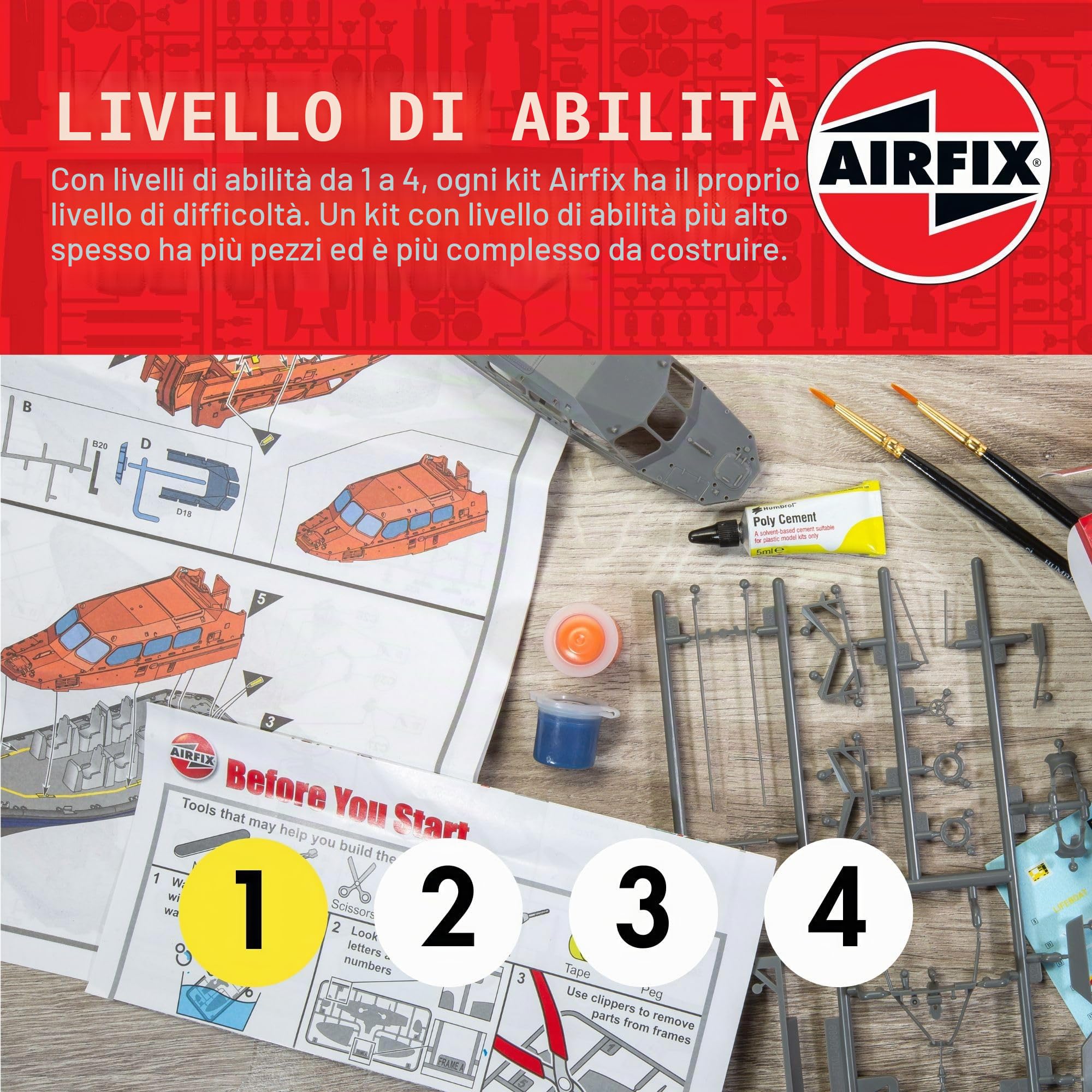 AIRFIX - Starter Set - A55001 Supermarine Spitfire MkVc Kit di costruzione modellino -