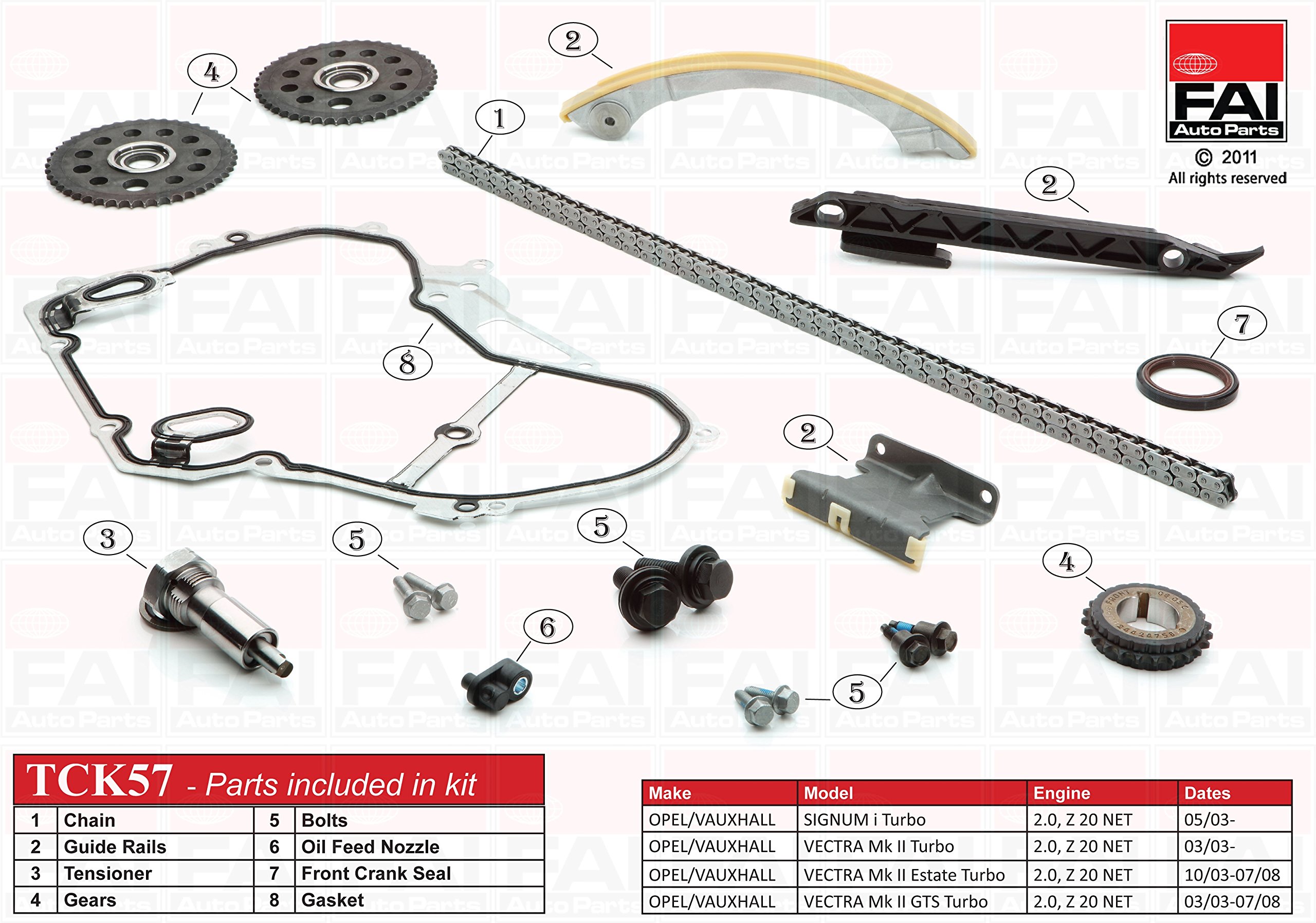 Fai autoparts - Maletín con juego de cadena tck57