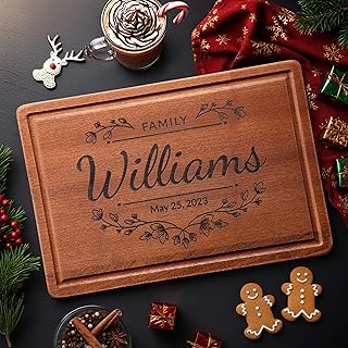 ArtPix 3D Personalized Cutting Board - Christmas Custom Wedding, Housewarming Gifts - Customized Engraved Wood Charcuterie Board - Unique Xmas Kitchen Gift Idea for Couples, Family, Friends, Mom, Dad