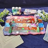 Vista 6 de Geode Agate Tray Resin Mold Silicone for Epoxy, Polymer Clay, Platter, Serving Board, with Metal Frame, Round 10.2inch