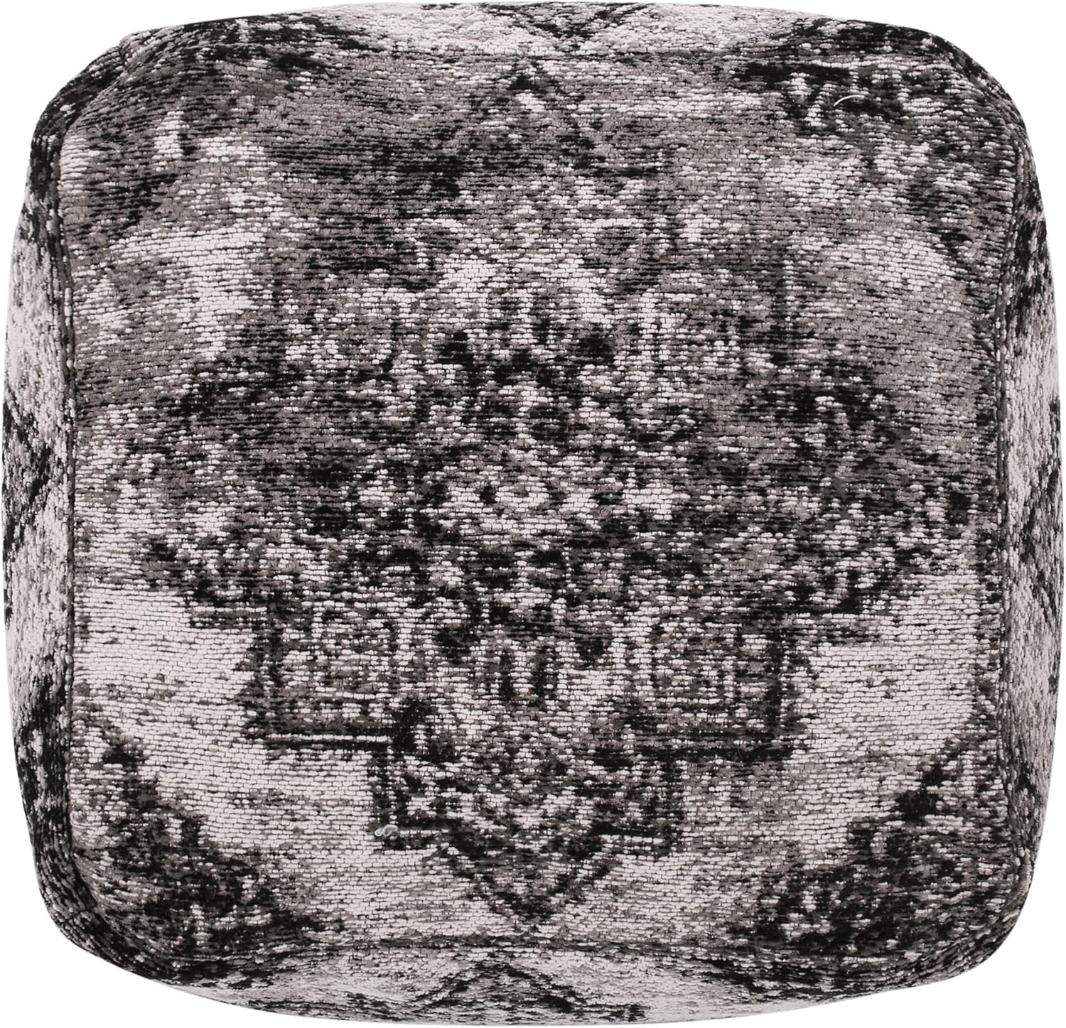 Christopher Knight Home Lily Hand-Loomed Boho Fabric Cube Pouf, Black, Beige