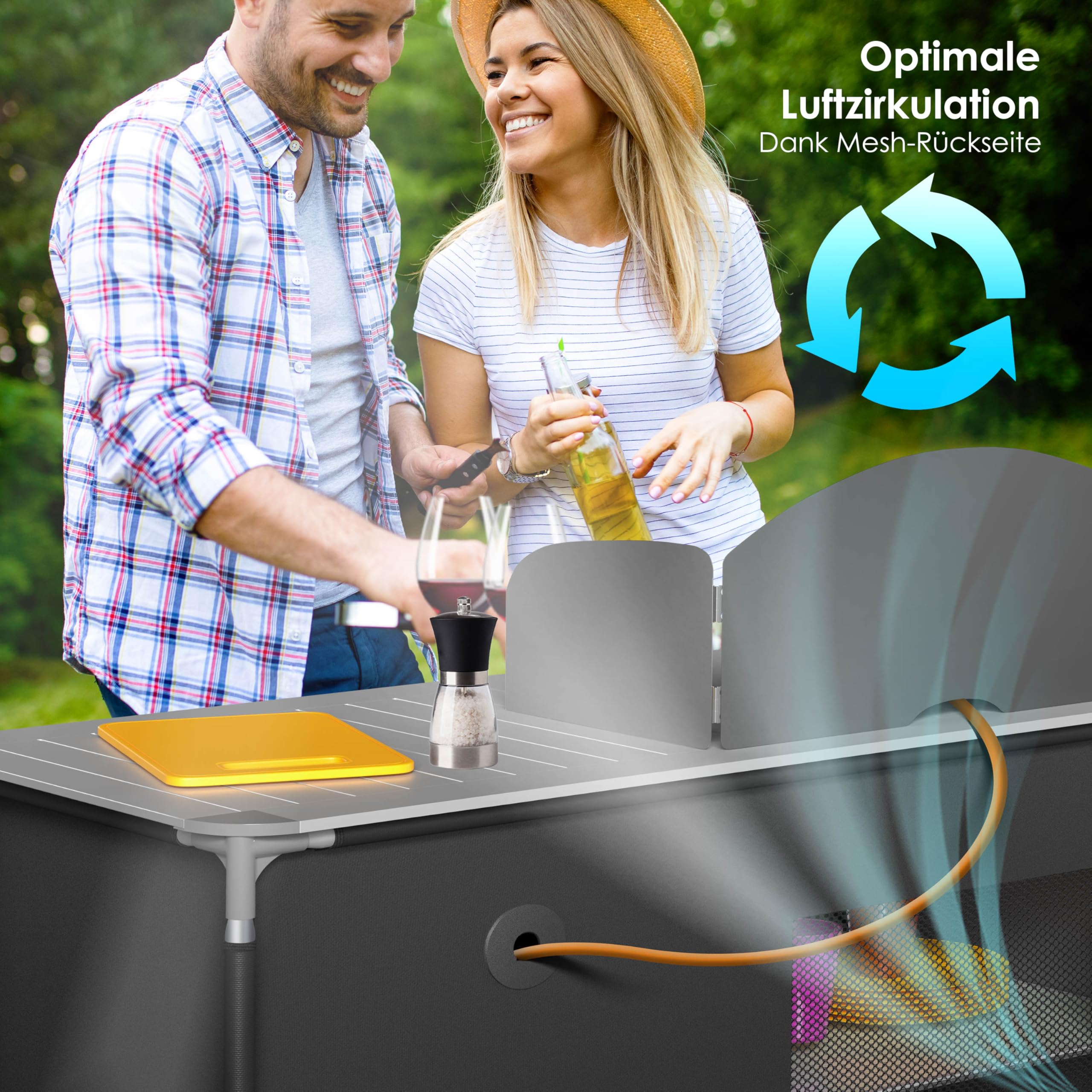 KESSER® Armario de Cocina de Camping, Cocina de Camping con Marco de Aluminio, Incl. Bolsa de Transporte, Armario de Cocina para el Camping, Muebles de Camping, Al Aire Libre