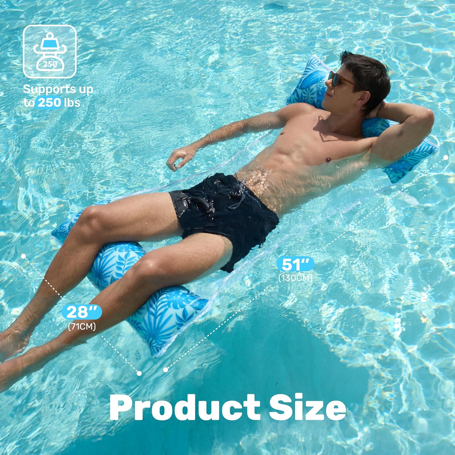 Sloosh 3 Pack Inflatable Pool Float Hammock, Water Lounges, Multi-Purpose Swimming Pool Accessories (Saddle, Lounge Chair, Hammock, Drifter), Lake, Outdoor, Beach