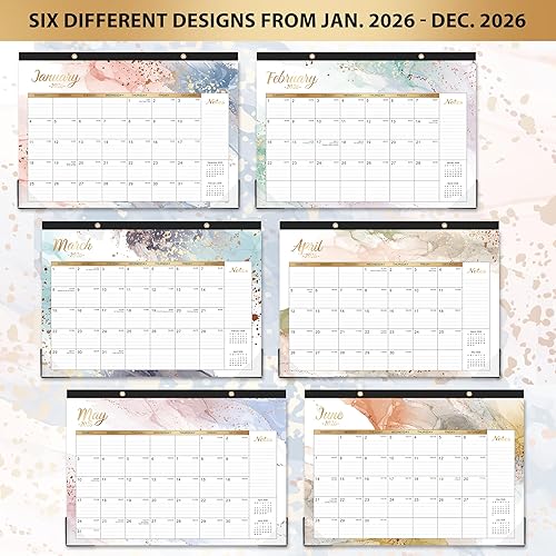 Miniatura 6 de Calendario de escritorio 2026, calendario 2026 de enero de 2026 a diciembre de 2026, 17 x 12 pulgadas, calendario de pared/escritorio de 12 meses