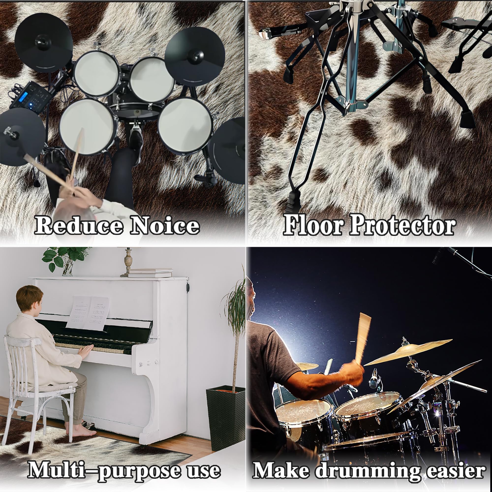 Elektroniczna mata perkusyjna dźwiękoszczelna mata bębnowa mata ochronna do akcesoriów perkusyjnych mata akustyczna mata podłogowa do instrumentów muzycznych 160 x 120 cm