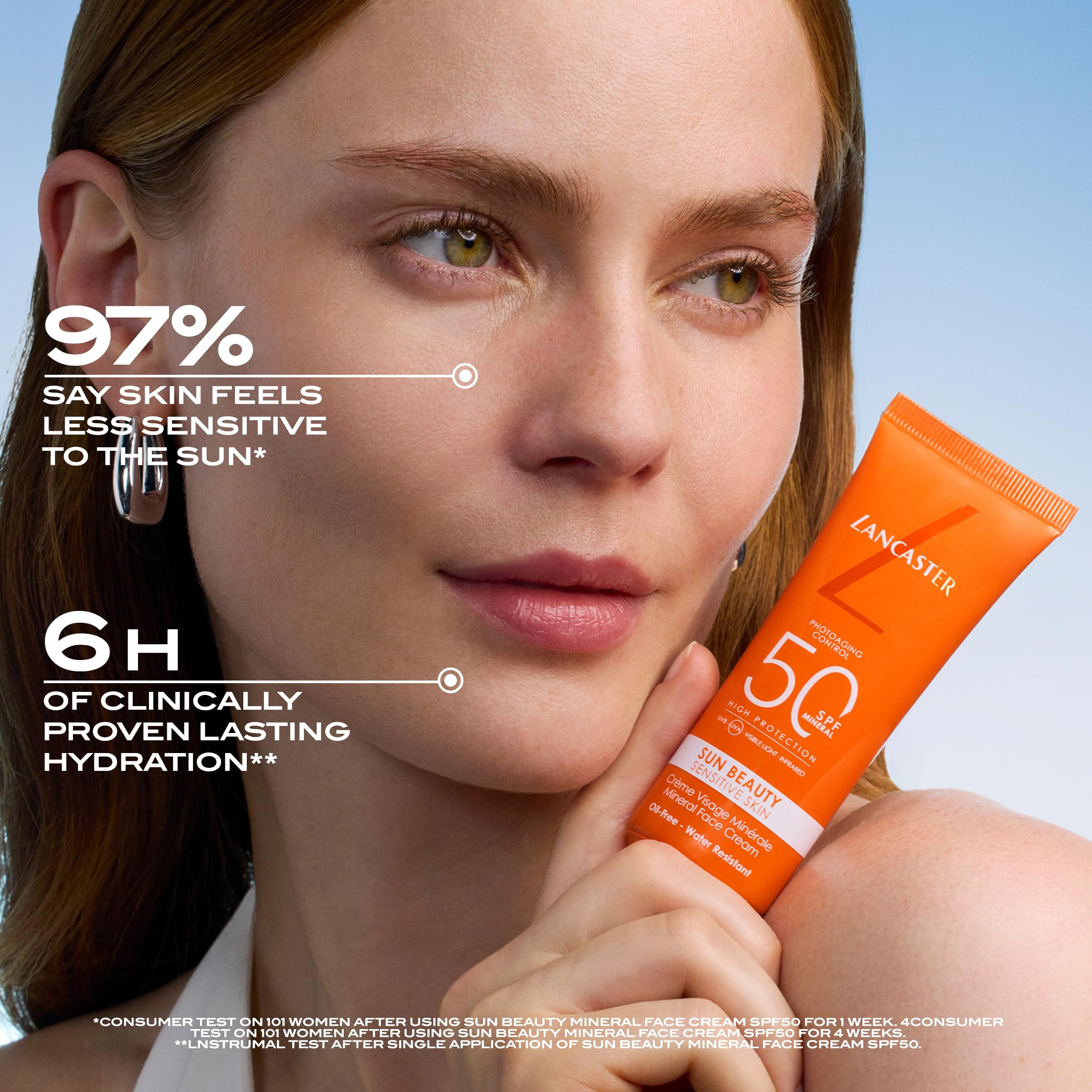 Lancaster Sun Beauty Sensitive Skin Mineral Face Cream SPF50 50ml, Broad Spectrum Sun Protection, With Tan Activator Complex - Image 4