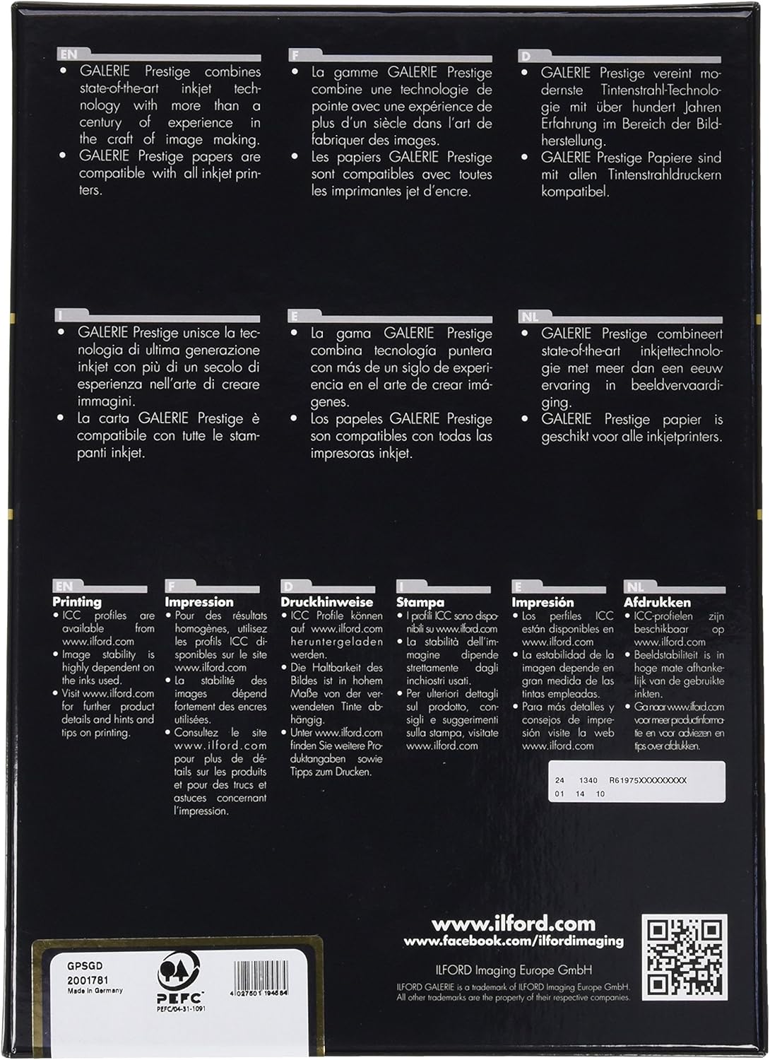 Ilford Galerie Prestige Semigloss Duo – Photo Paper Double Sided, 250 g A4
