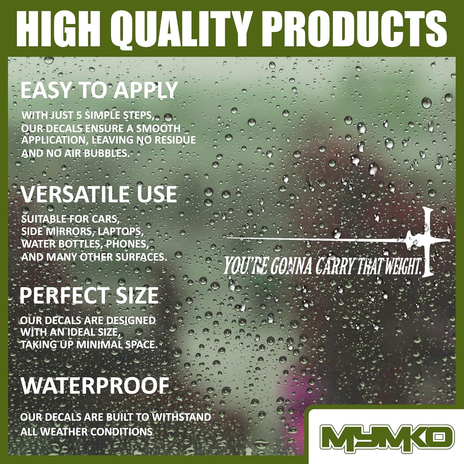 You're Gonna Carry That Weight Decal, Funny Car Window Decals, 6 Inches UV DTF Tranfer Car Stickers, Plane Weatherproof Car Truck Window Bumper Sticker, Car Stickers and Decals for Women Men - Image 3