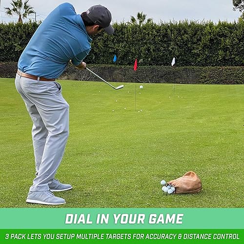 Miniatura 4 de GoSports Banderas de golf, paquete de 3, ideales para practicar y juegos de golf familiares en el patio trasero