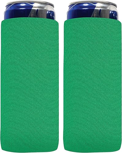QualityPerfection Fundas delgadas para enfriar latas (juego de 2) fundas delgadas de neopreno de 12 onzas en blanco para bebidas de 12 onzas,