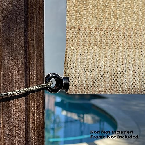 Miniatura 5 de Alion Home Toldo de repuesto personalizable de polietileno de alta densidad permeable con bolsillos para barra para pérgola (14 x 6.5 pies, beige