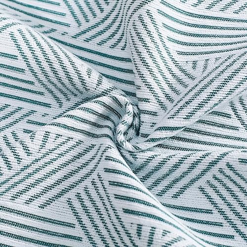 Miniatura 3 de Jepeak Paquete de 2 fundas de almohada de felpilla suave de 24 x 24 pulgadas, fundas de cojín rústicas con rayas geométricas de color verde y